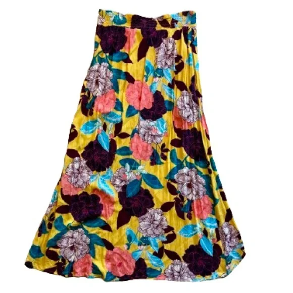 Express Tropical Floral High Low Flowly Maxi Skirt NWOT - Picture 6 of 10